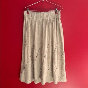 Cordelia Tan Linen Blend Midi Skirt M